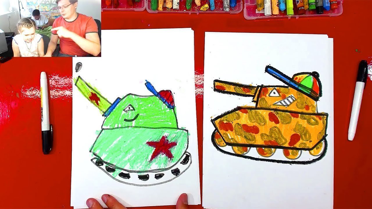 Танк красками рисуем с малышами