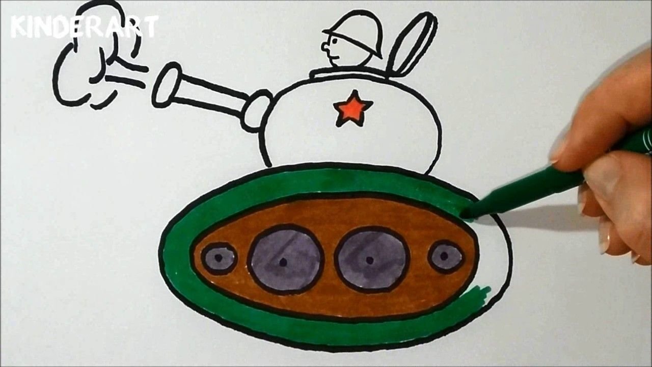 Легкое рисование танка для детей
