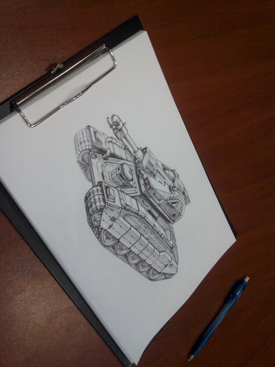 Рисование фломастерами танк