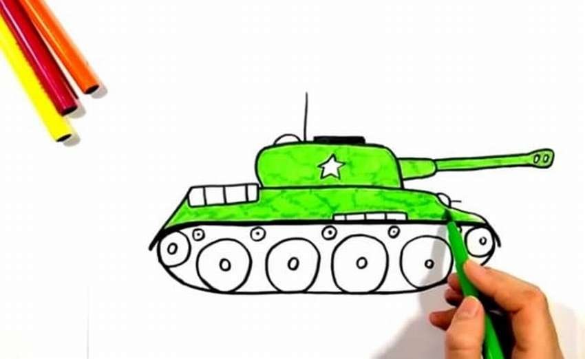 Поэтапное рисование танка для детей 10 лет