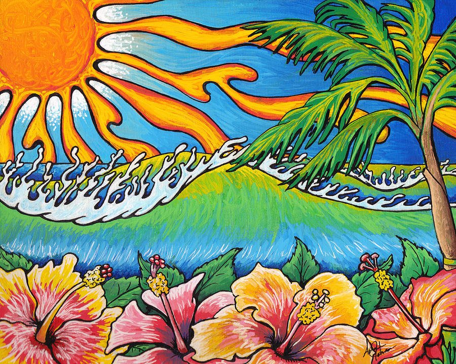 Лето Гавайи рисунок