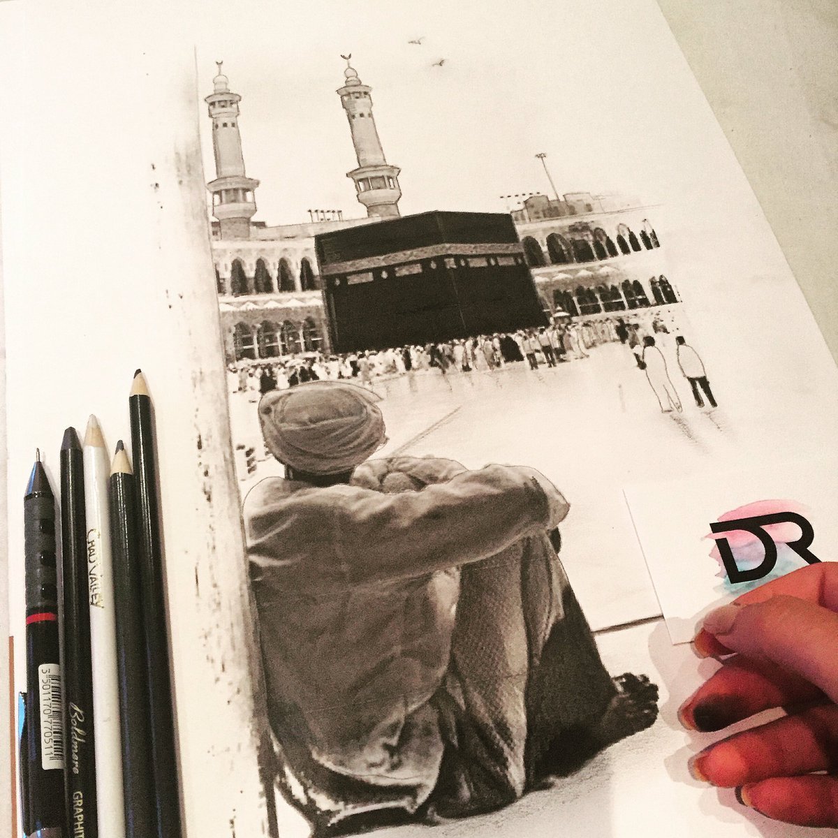 Исламские картины карандашом