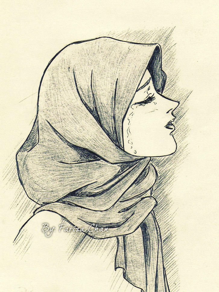 Хиджаб карандашом