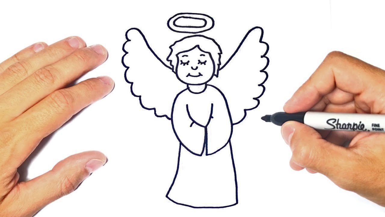 Рисунки ручкой ангел