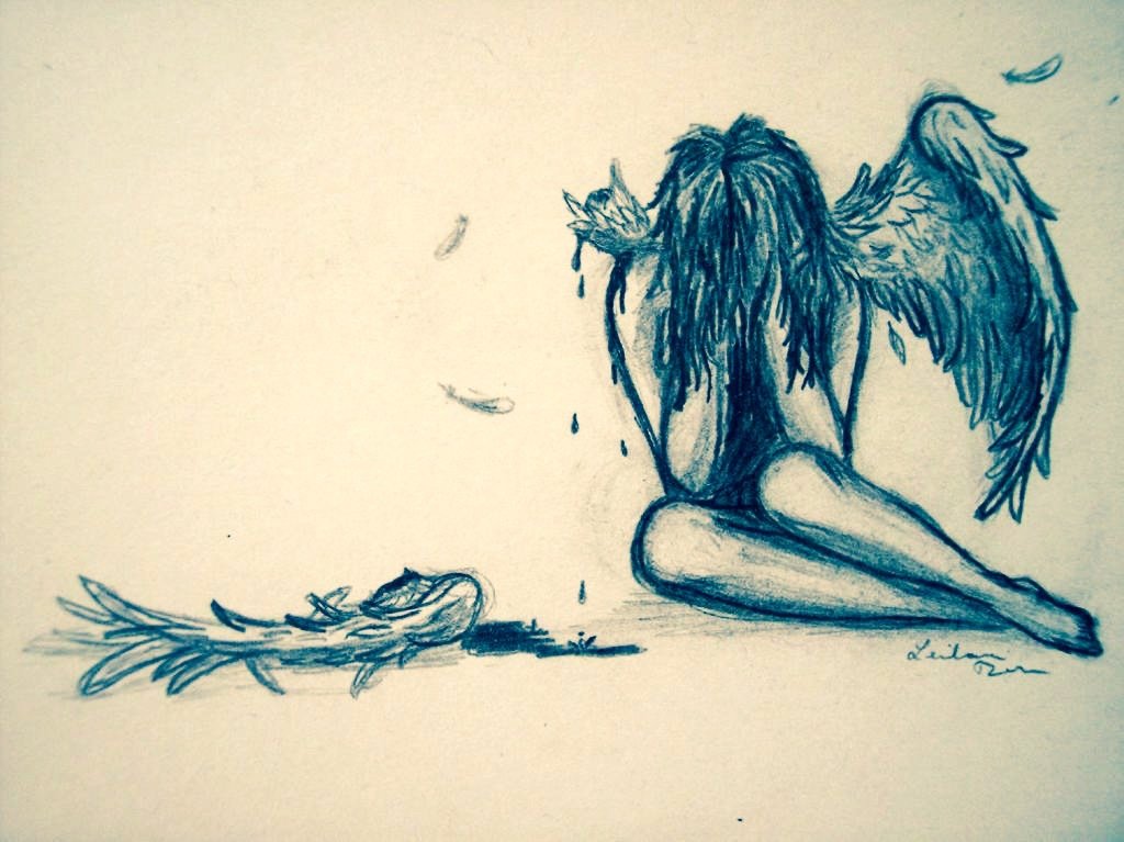 Рисунок ангела без крыльев