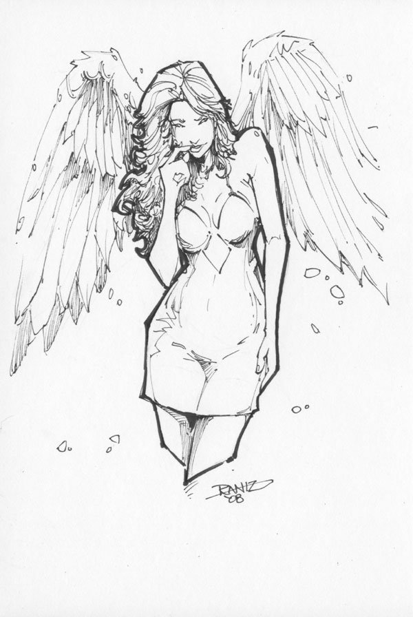 Девушка с крыльями рисунок