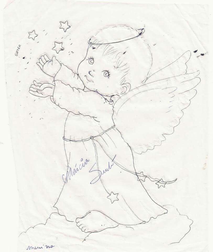 Ангелочек рисунок карандашом