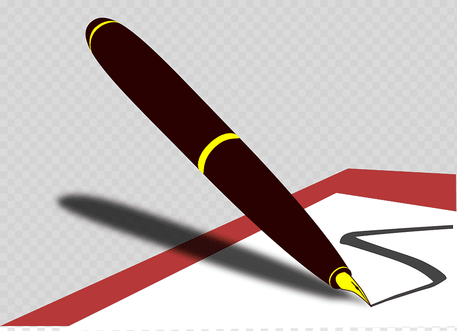 Пишущая ручка на прозрачном фоне