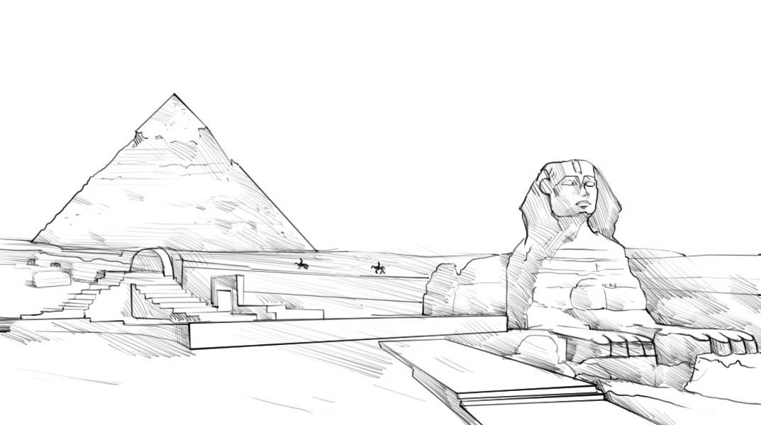 Египет пирамида Хеопса набросок