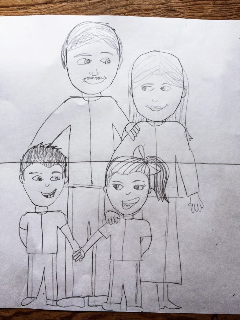 Рисунок семьи легкий