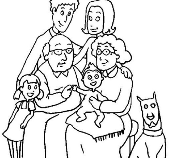 Картинка семья раскраска