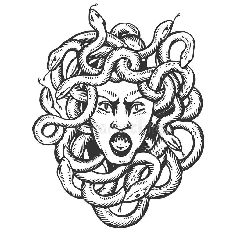 Голова медузы Горгоны рисунок