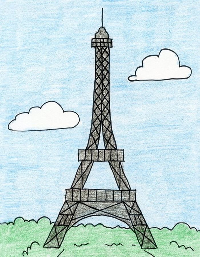 Эльфелевая башня Париж рисунок