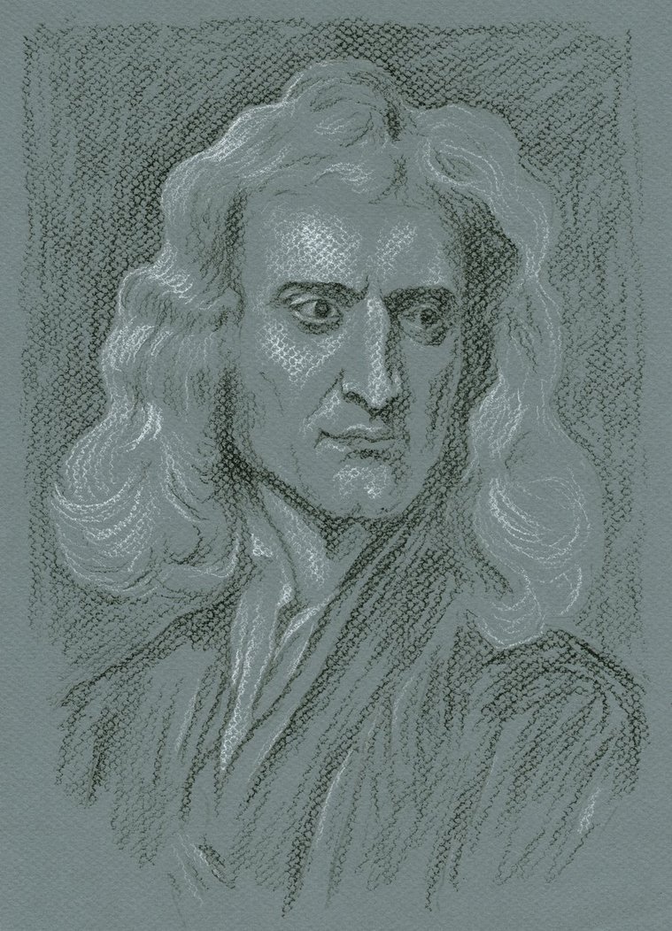 Физик Исаак Ньютон рисунок