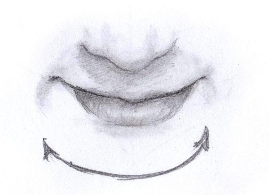 Губы улыбка карандашом