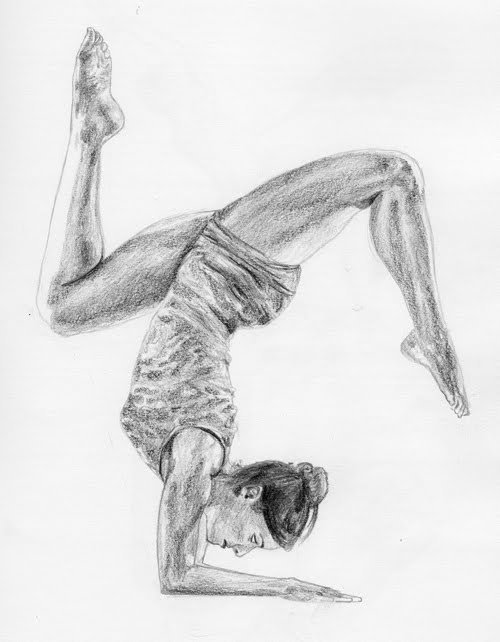 Зарисовки карандашом йога