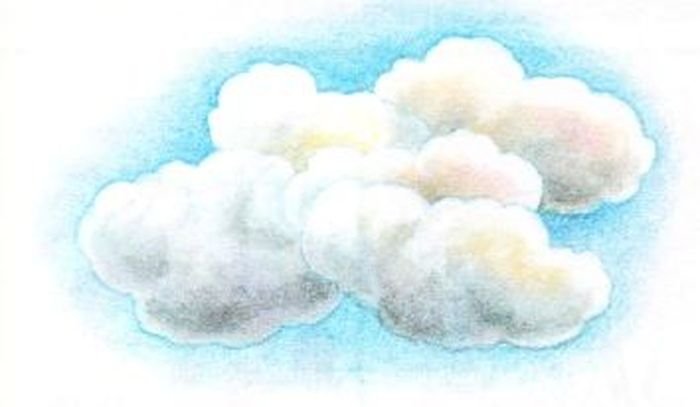Рисование пушистые облака