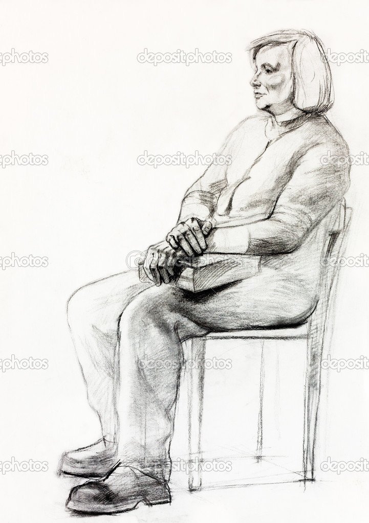 Портрет сидящего человека
