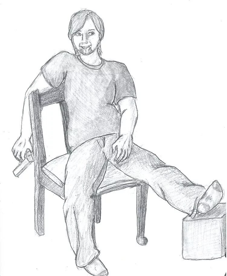 Рисование сидящего человека