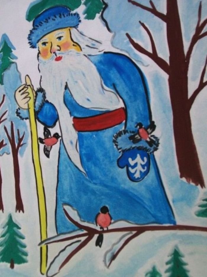 Раскраска русский дед Мороз для детей