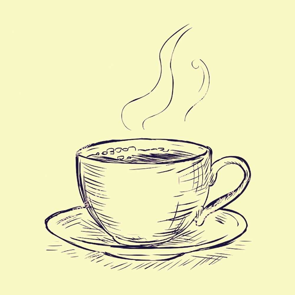 Чашка кофе рисунок карандашом