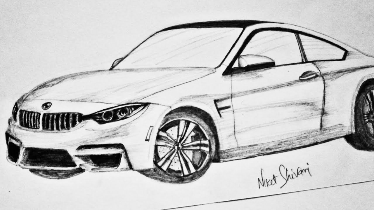 Машины BMW рисунок карандашом легко и красиво