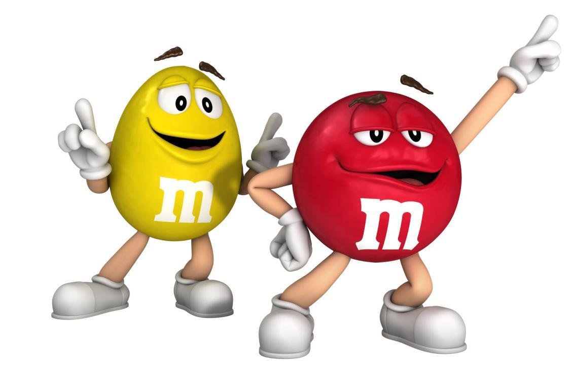 M M'S красный и желтый
