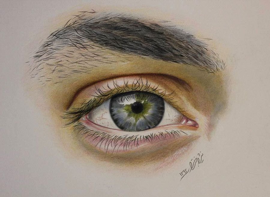 Мужские глаза карандашом