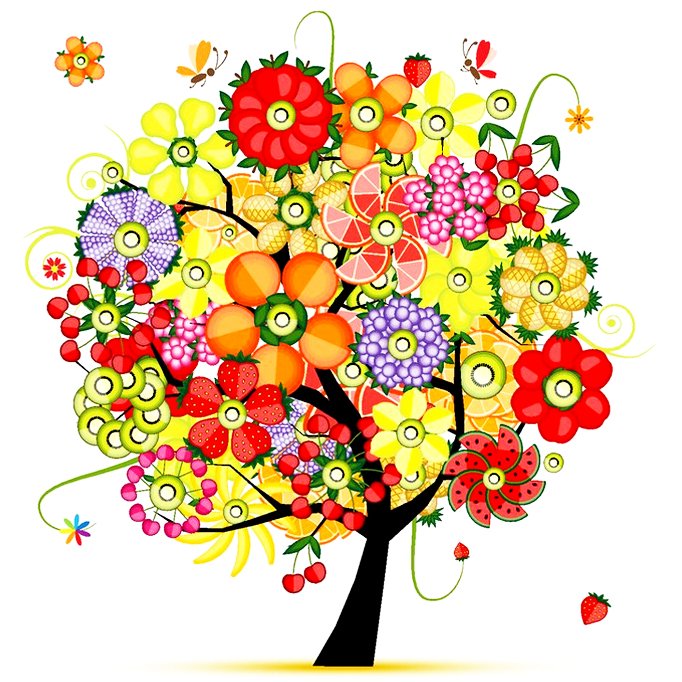 Сказочное дерево с цветами