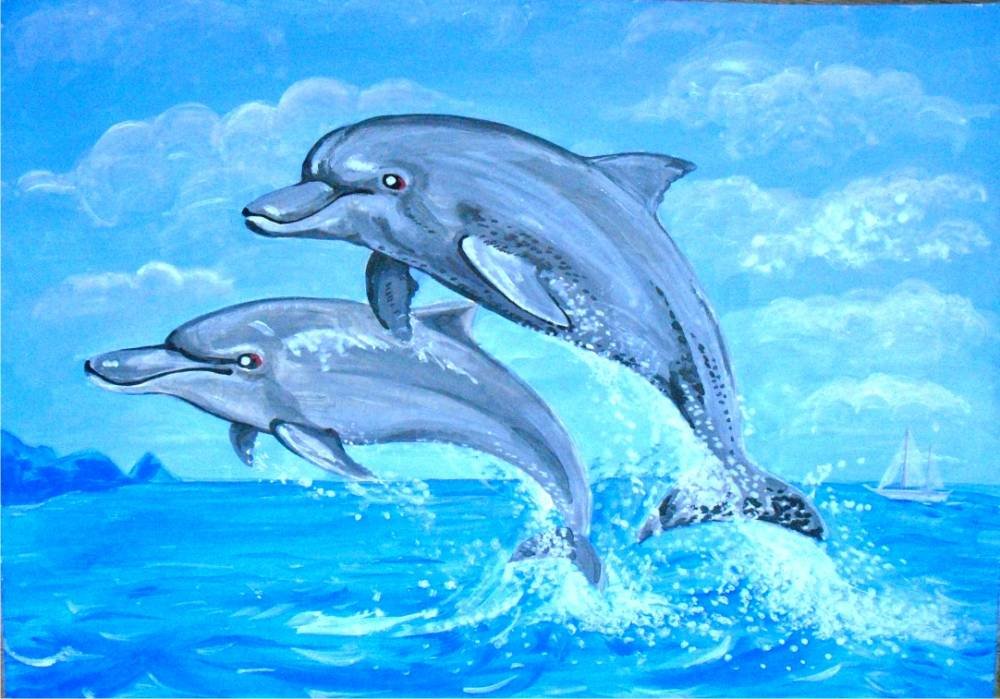 Нарисовать дельфина