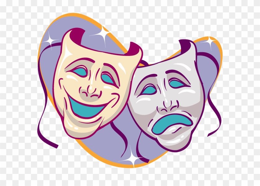 Театральные маски на прозрачном фоне