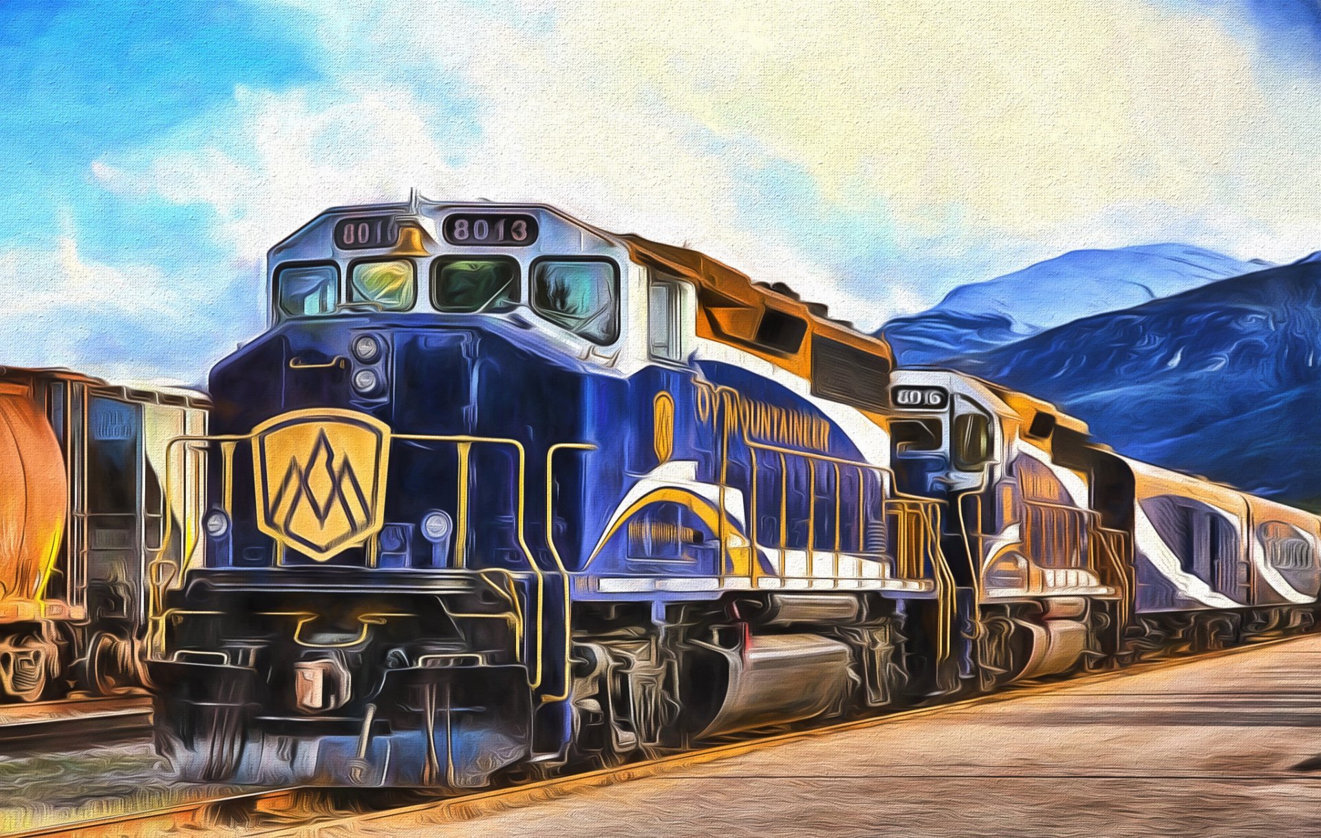 Рисование красивый поезд