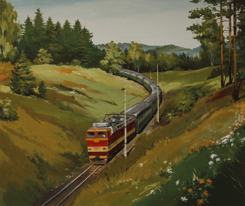 Рыжов Леонид Степанович картины железная дорога