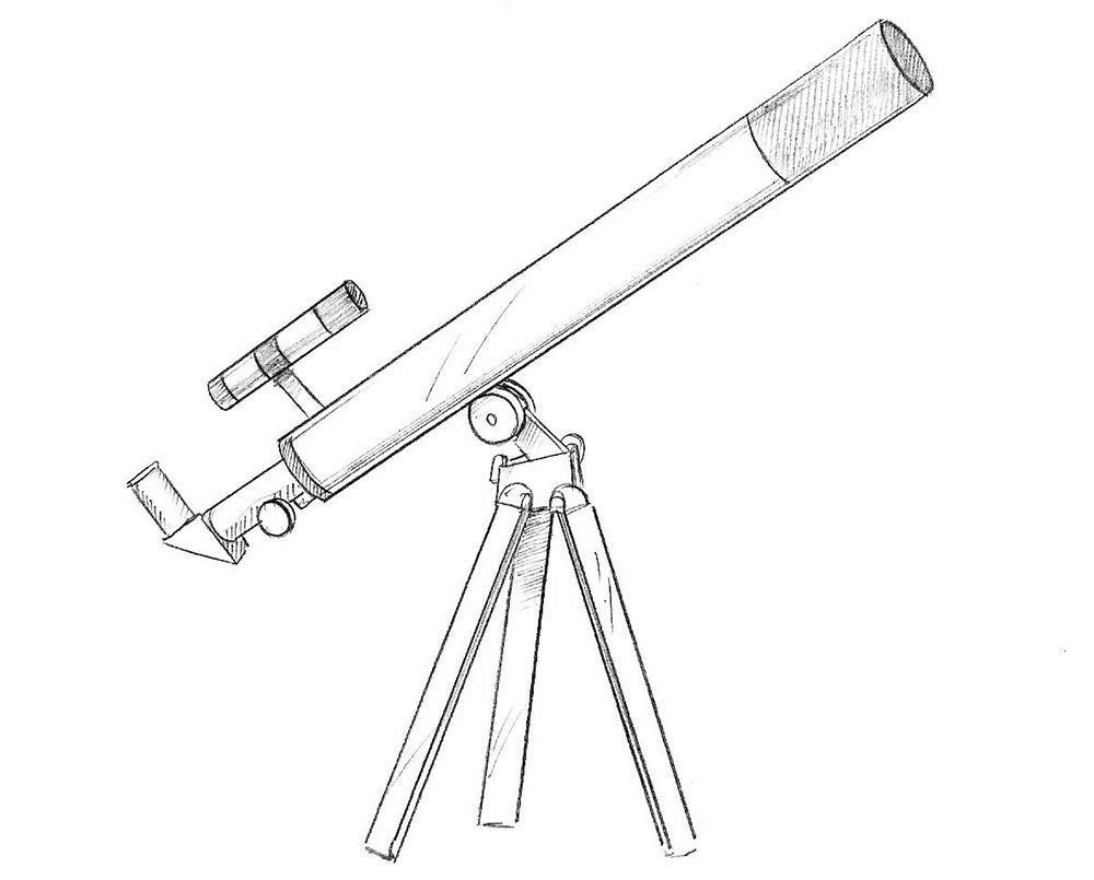 Нарисовать рефрактор телескоп рефрактор