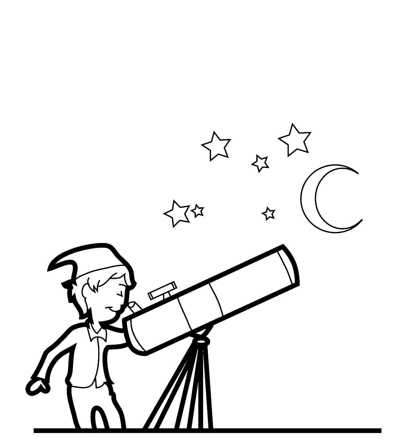 Телескоп на белом фоне