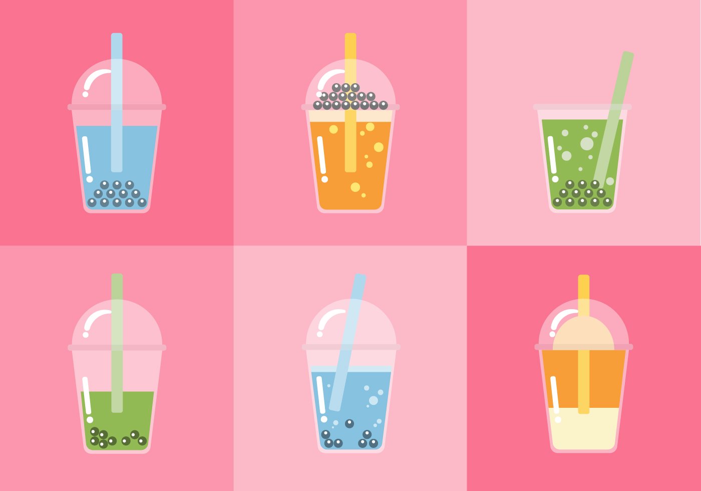 Напиток с Bubble Tea рисунок