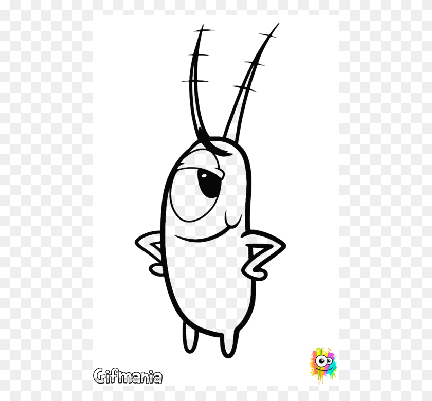 Раскраска Спанч Боб планктон