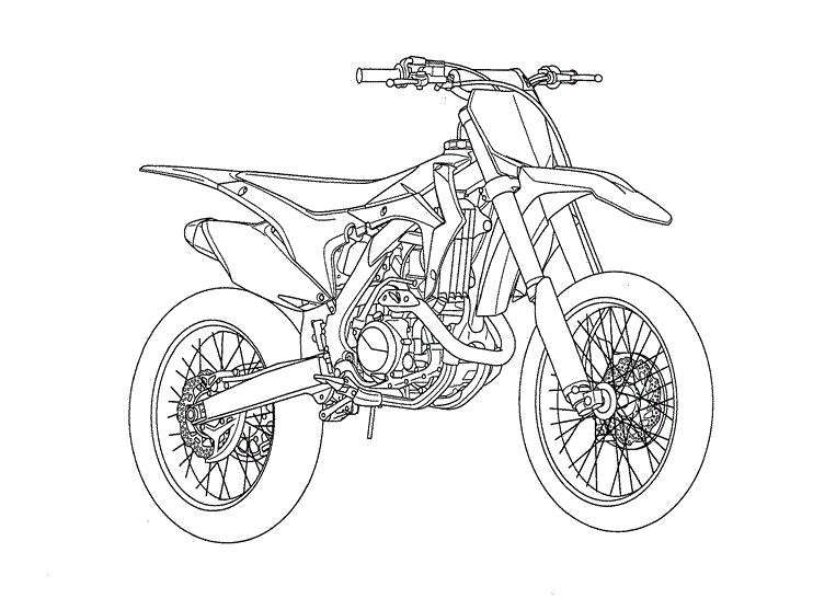 Раскраска кроссовый мотоцикл КТМ