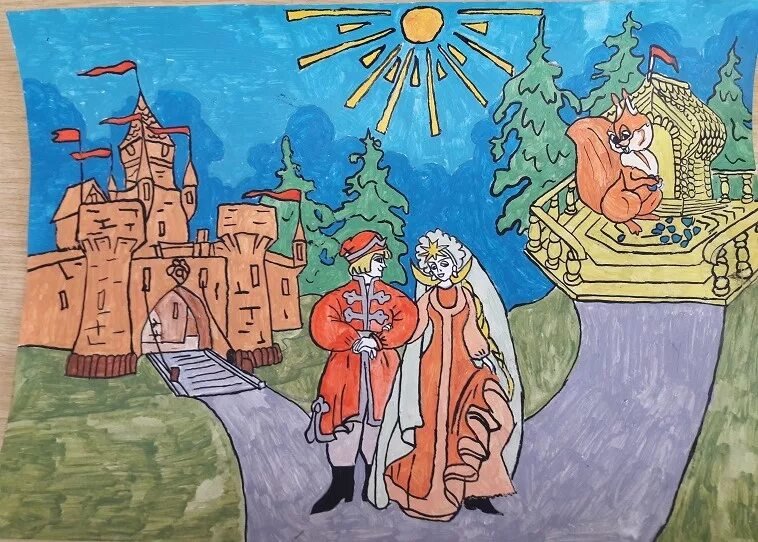 Иллюстрация к произведению Пушкина сказка о царе Салтане