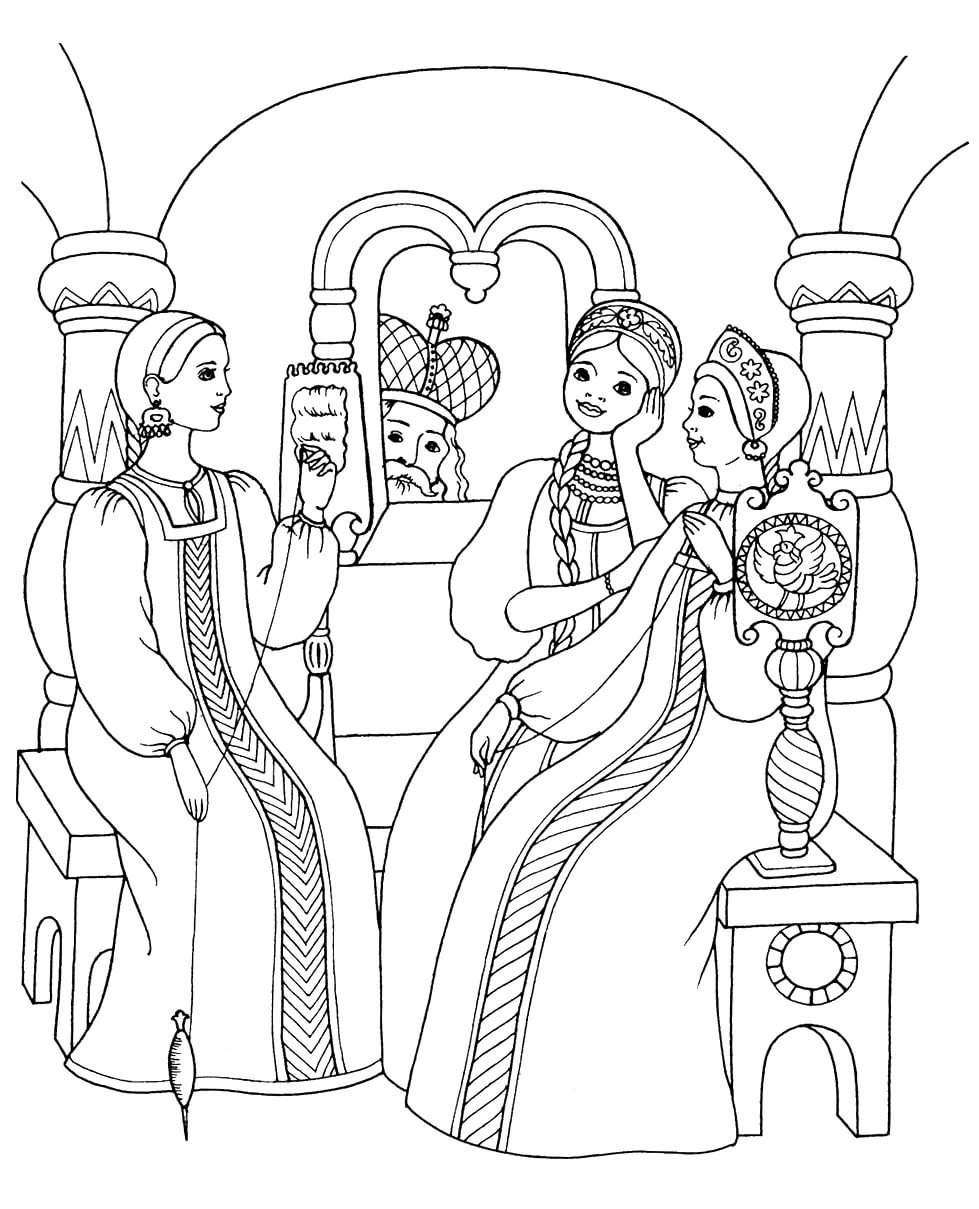 Рисунок к сказке Пушкина сказка о царе Салтане