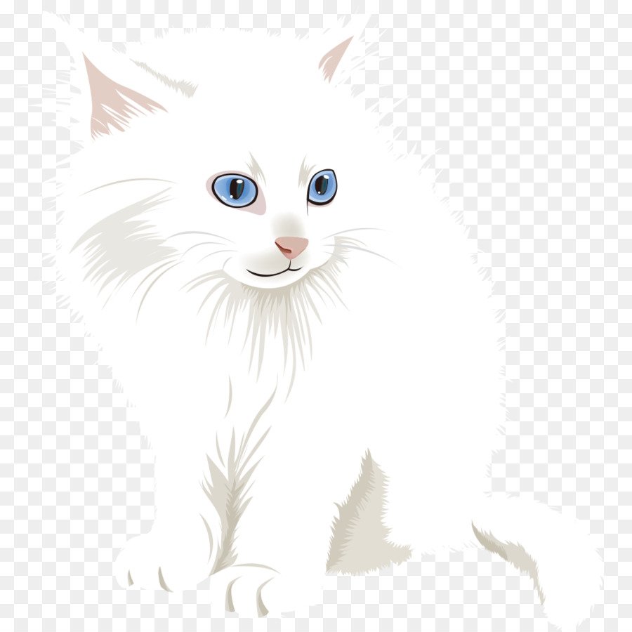 Белый мультяшный кот