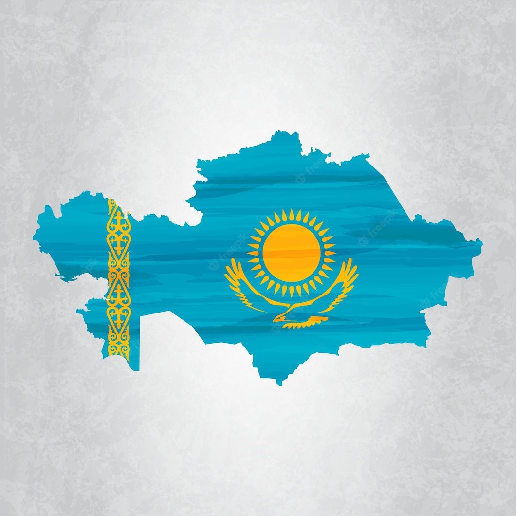 Флаг Казахстана контур