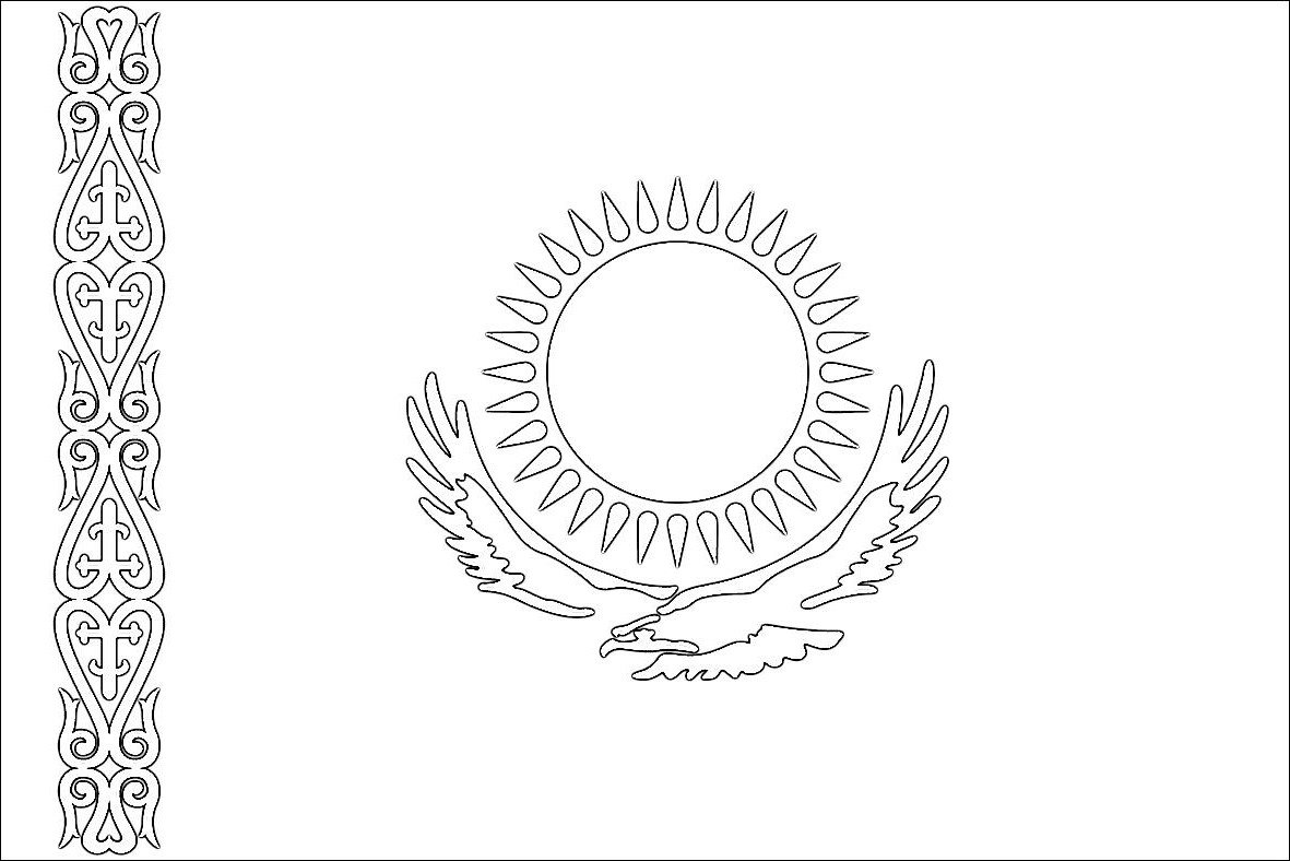 Флаг герб Казахстана раскраска для детей