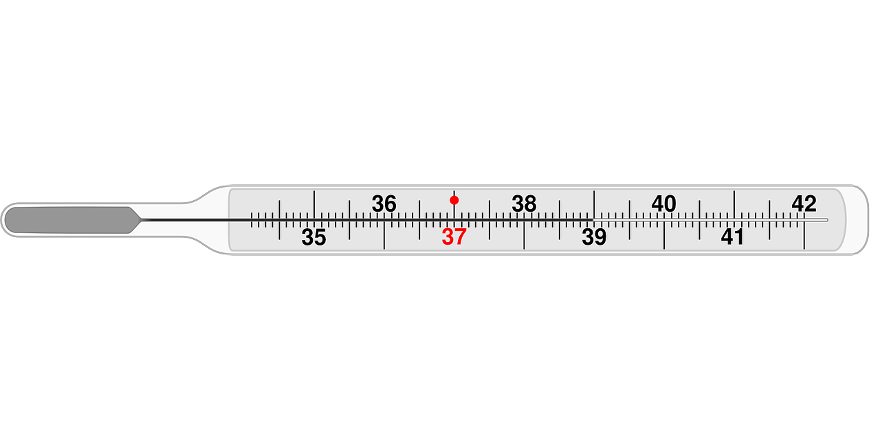 Медицинский градусник ртутный шкала