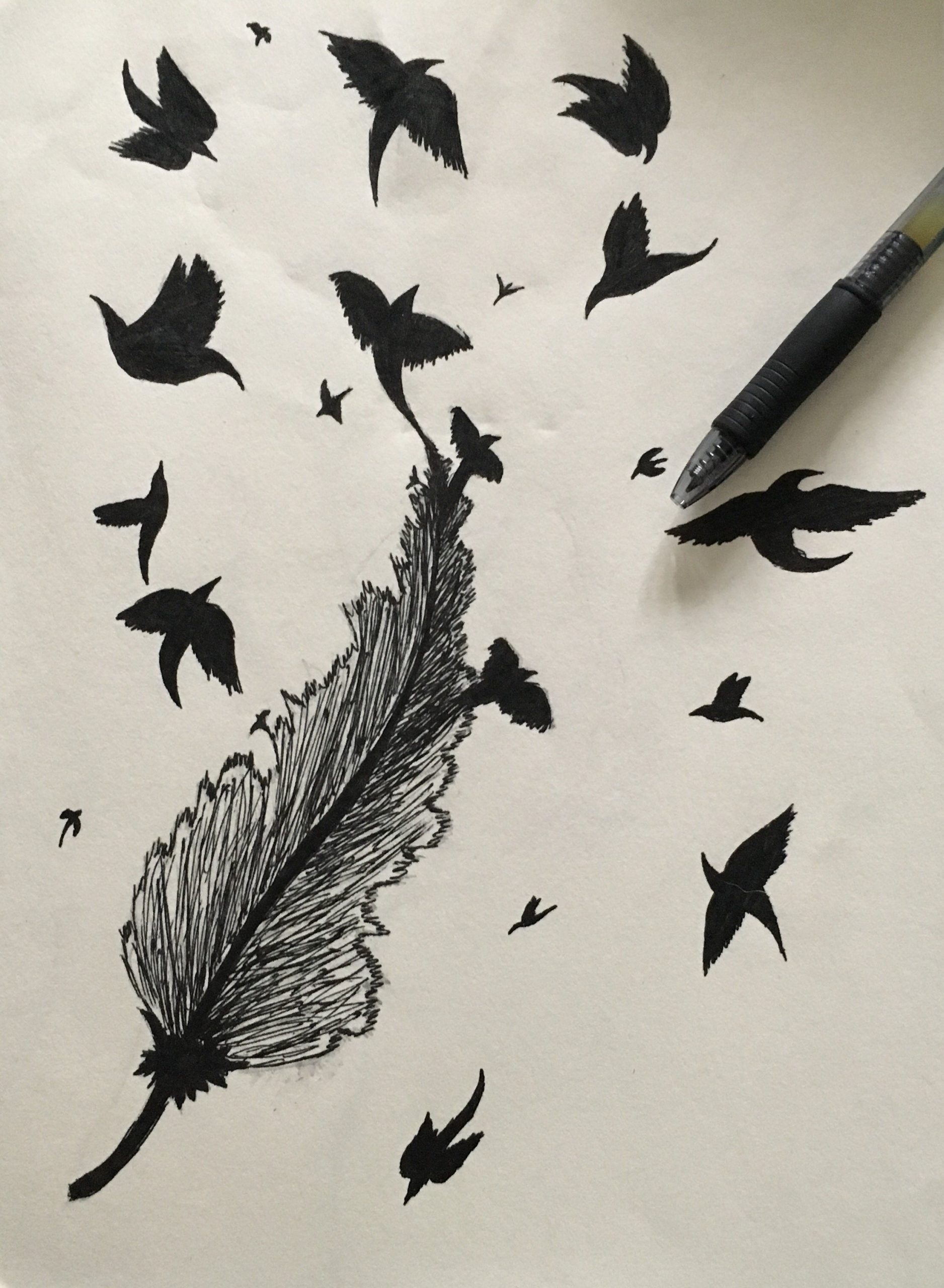 Вороньи перья рисвоание