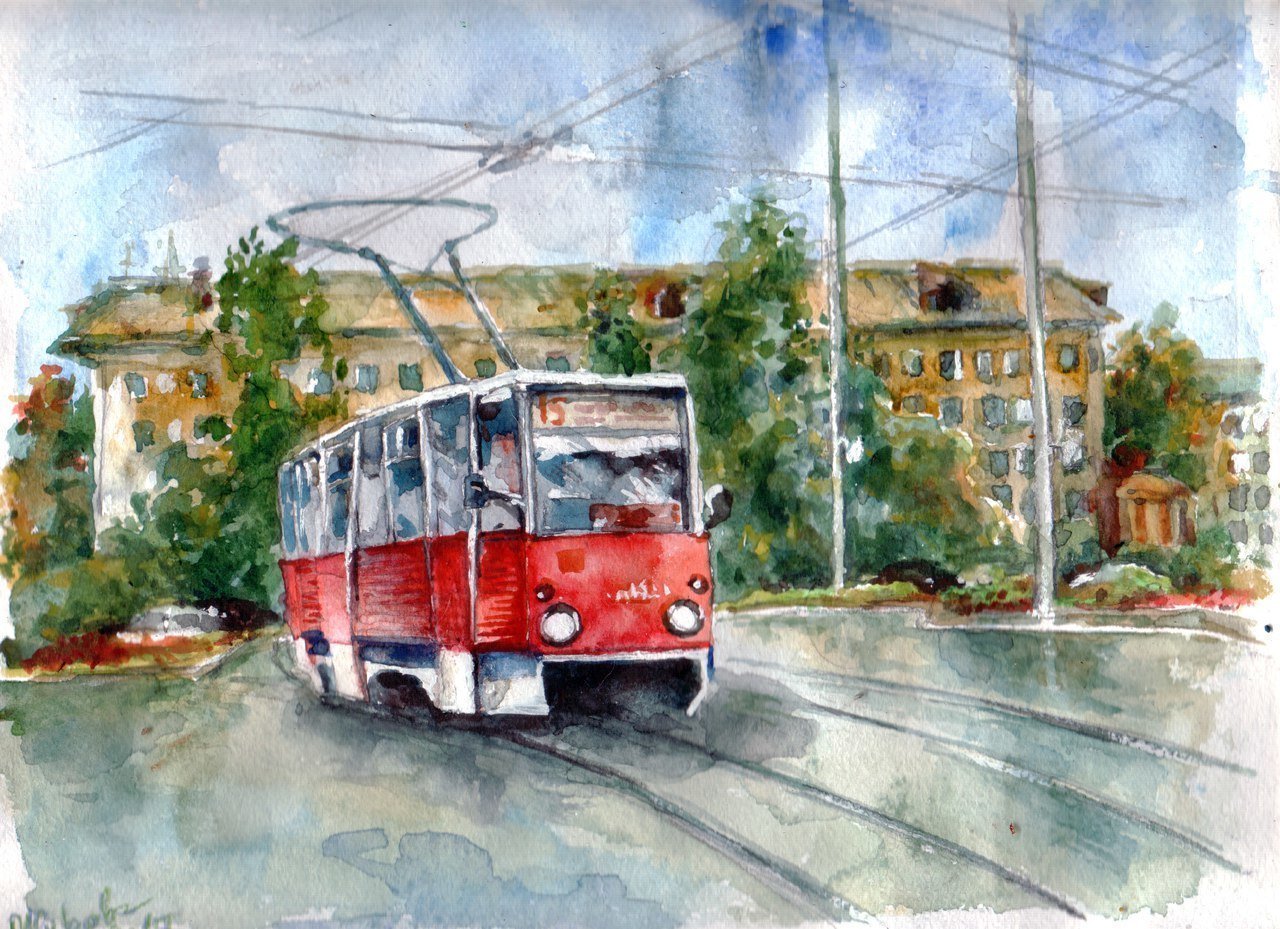 Нарисовать трамвай