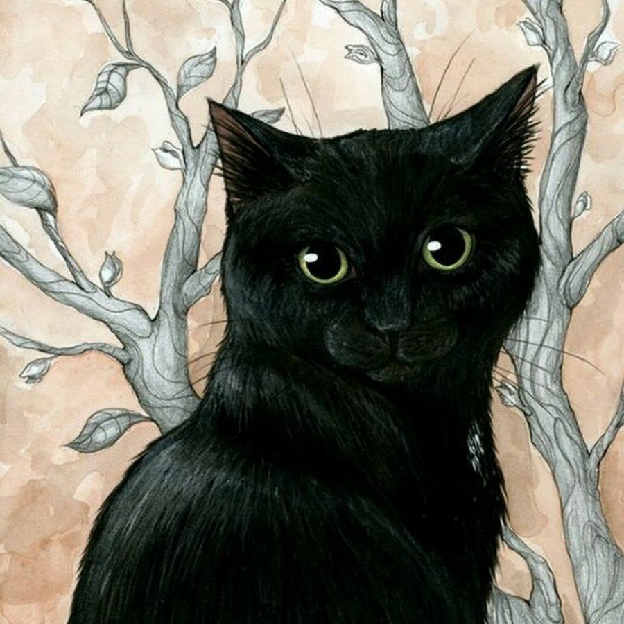 Нарисовать черную кошку