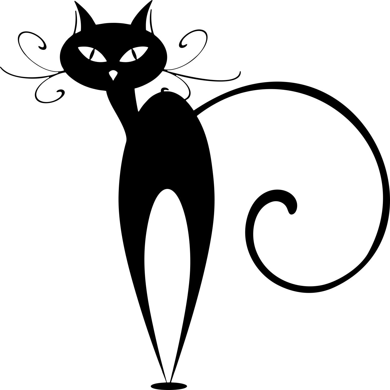 Черная кошка трафарет