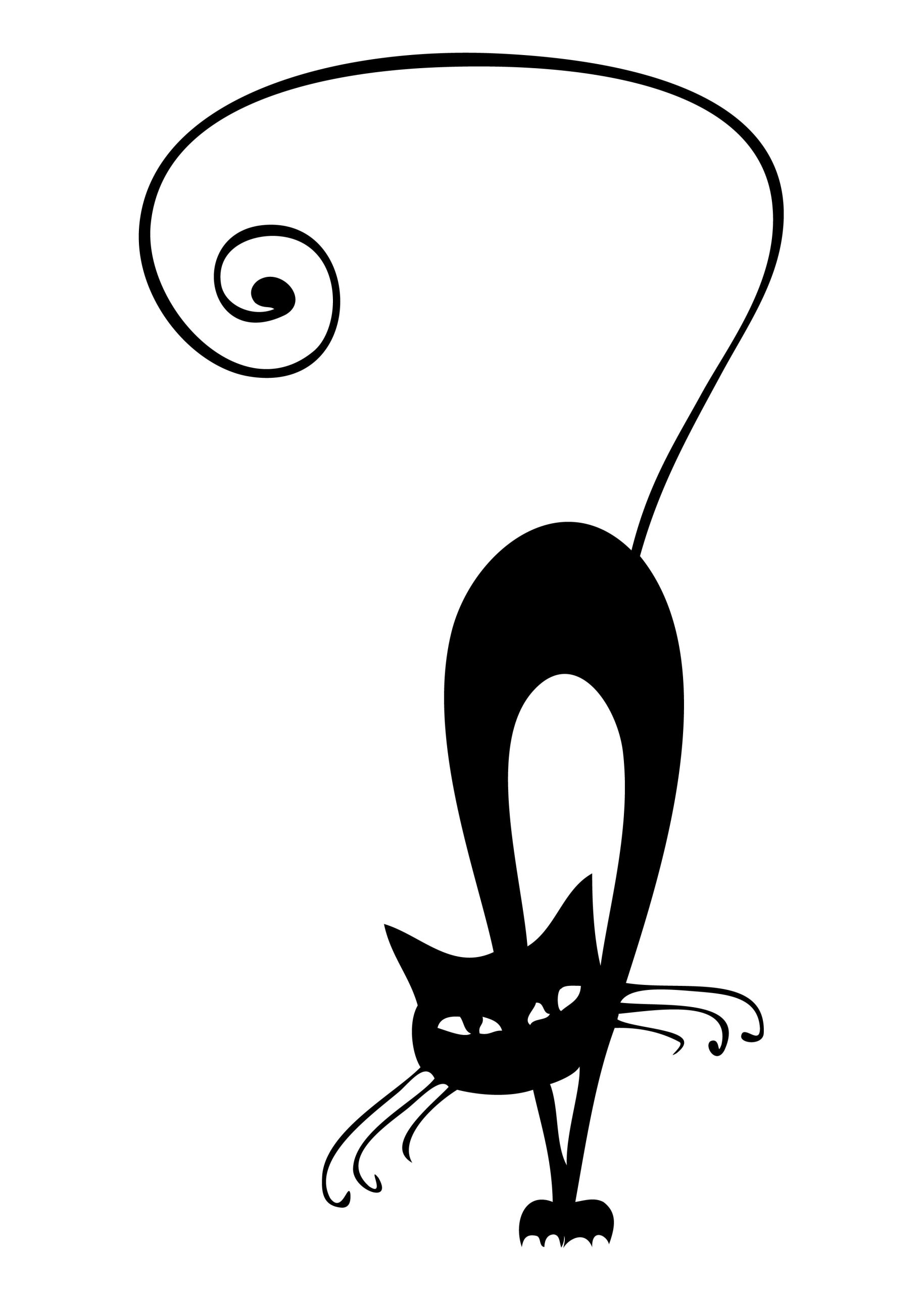 Черная кошка трафарет