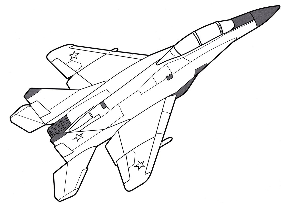 Раскраска самолет истребитель Су-24